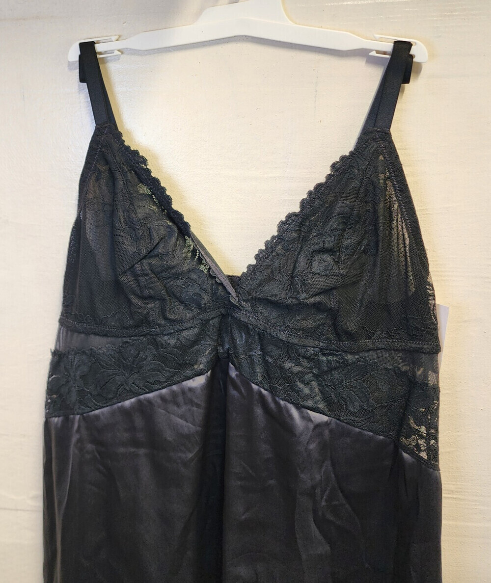 New Auden Women's Black Sexy Lingerie Sleep Dress Pajamas Adjustable Size L - Picture 2 of 5